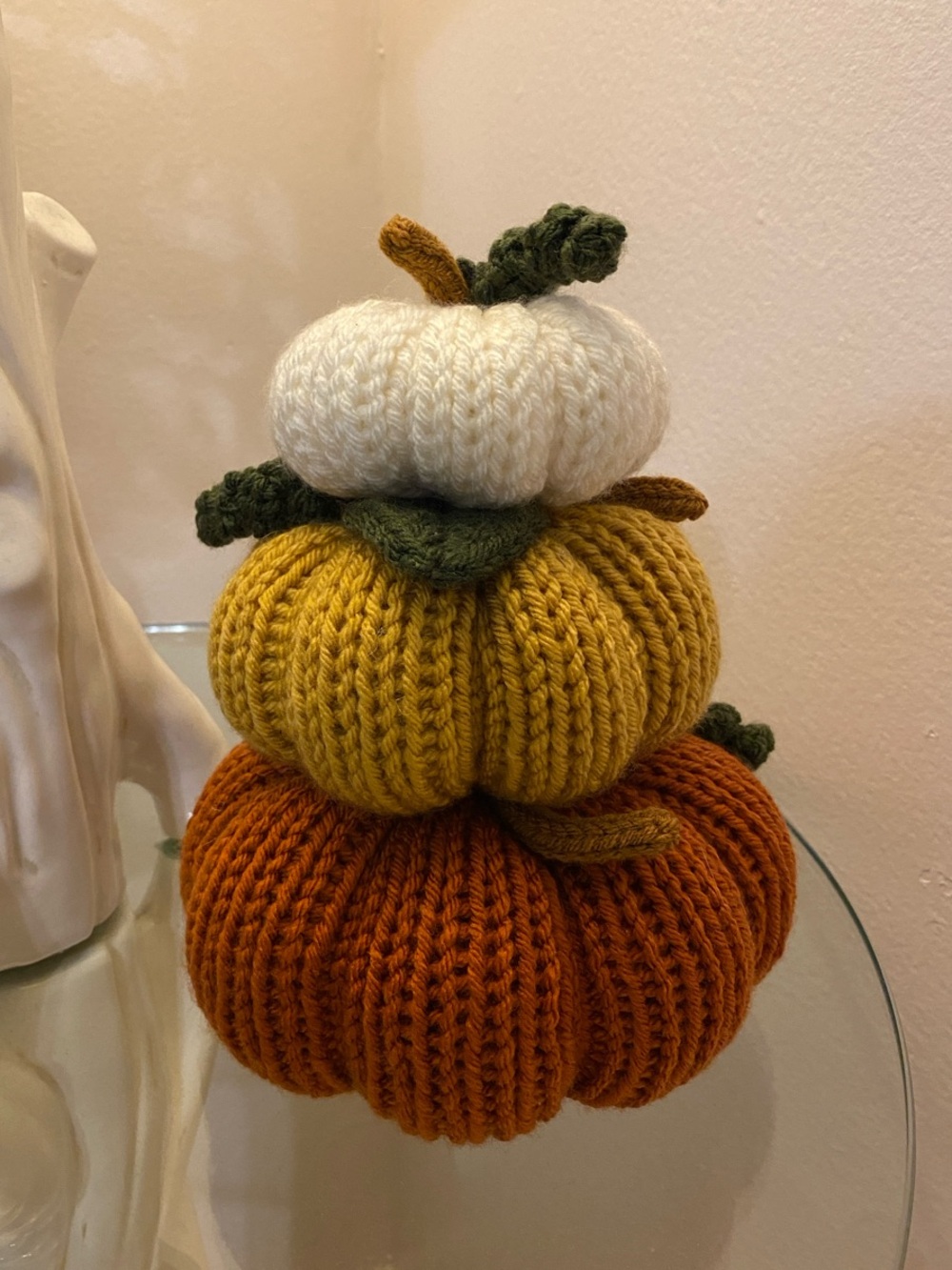 Handmade Knit Fall Pumpkins - Set of 3
